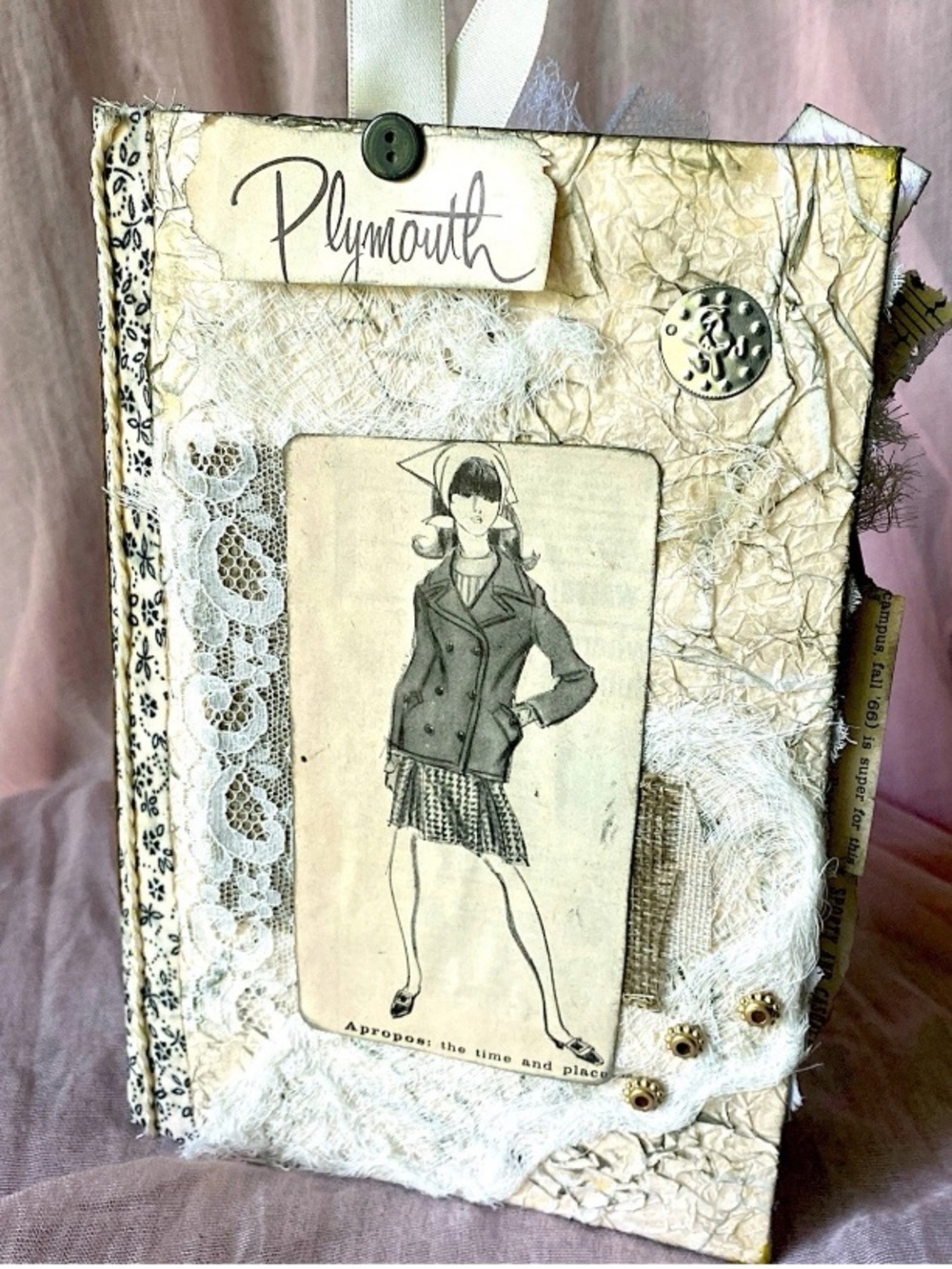 Vintage Grungy Themed Junk Journal 2 Signatures Decorated Scrappy 106 Pages